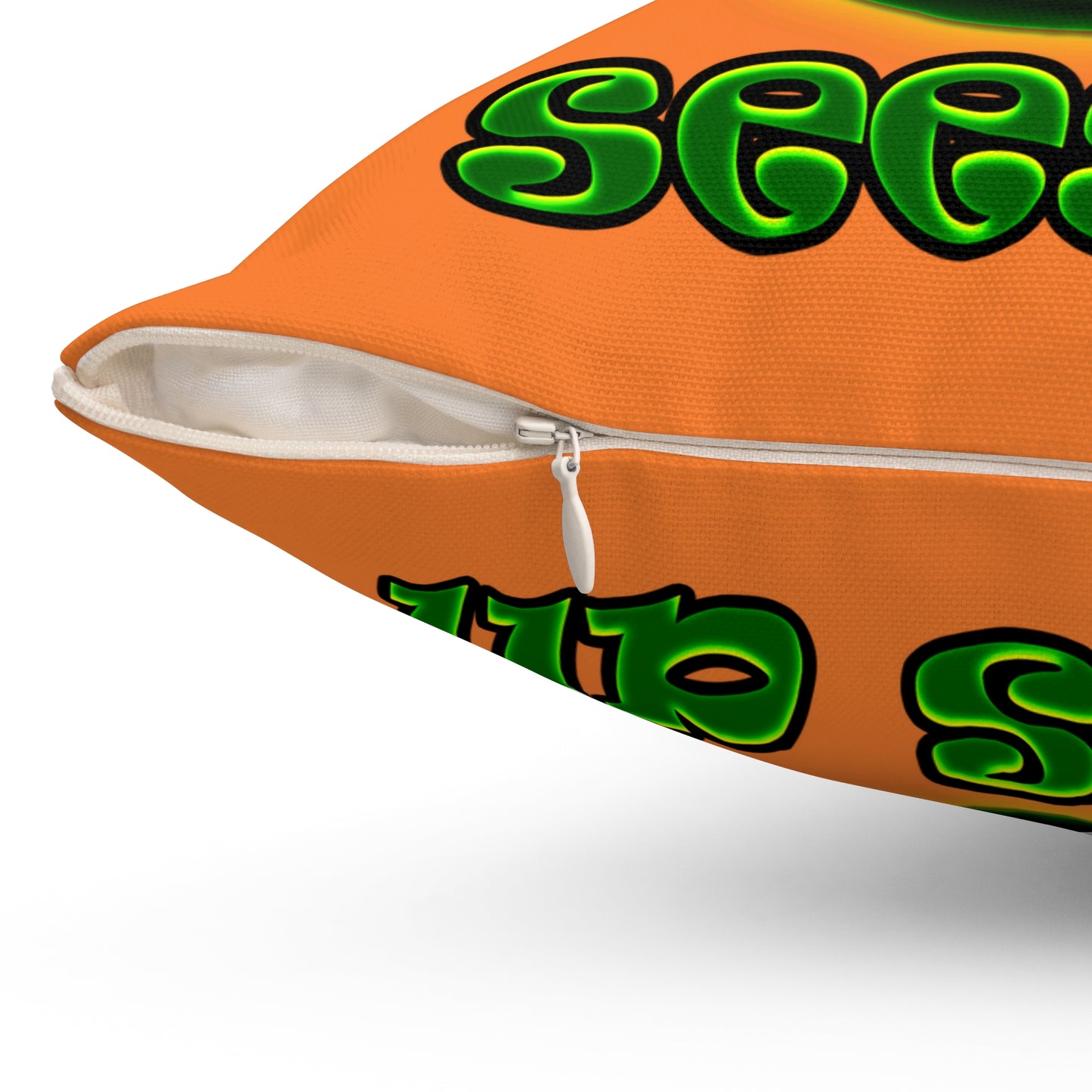 green monster - Spun Polyester Square Pillow - (crusta)