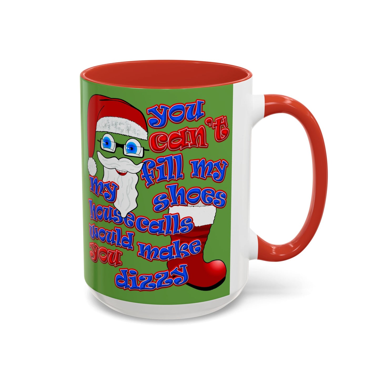 santa's shoes - Accent Mug (green)