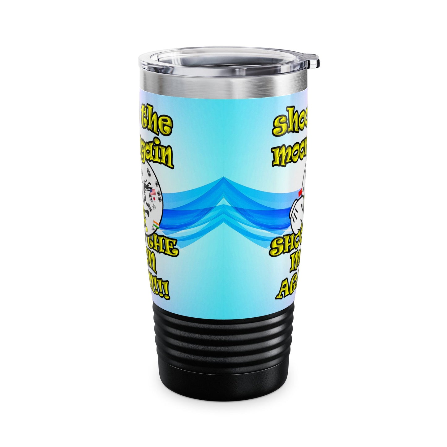shoot the moon again - Ringneck Tumbler, 20oz (light blue-pink wave)