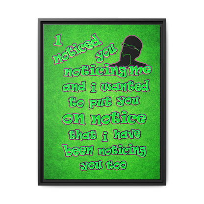 noticed you noticing - framed canvas art (green turf)