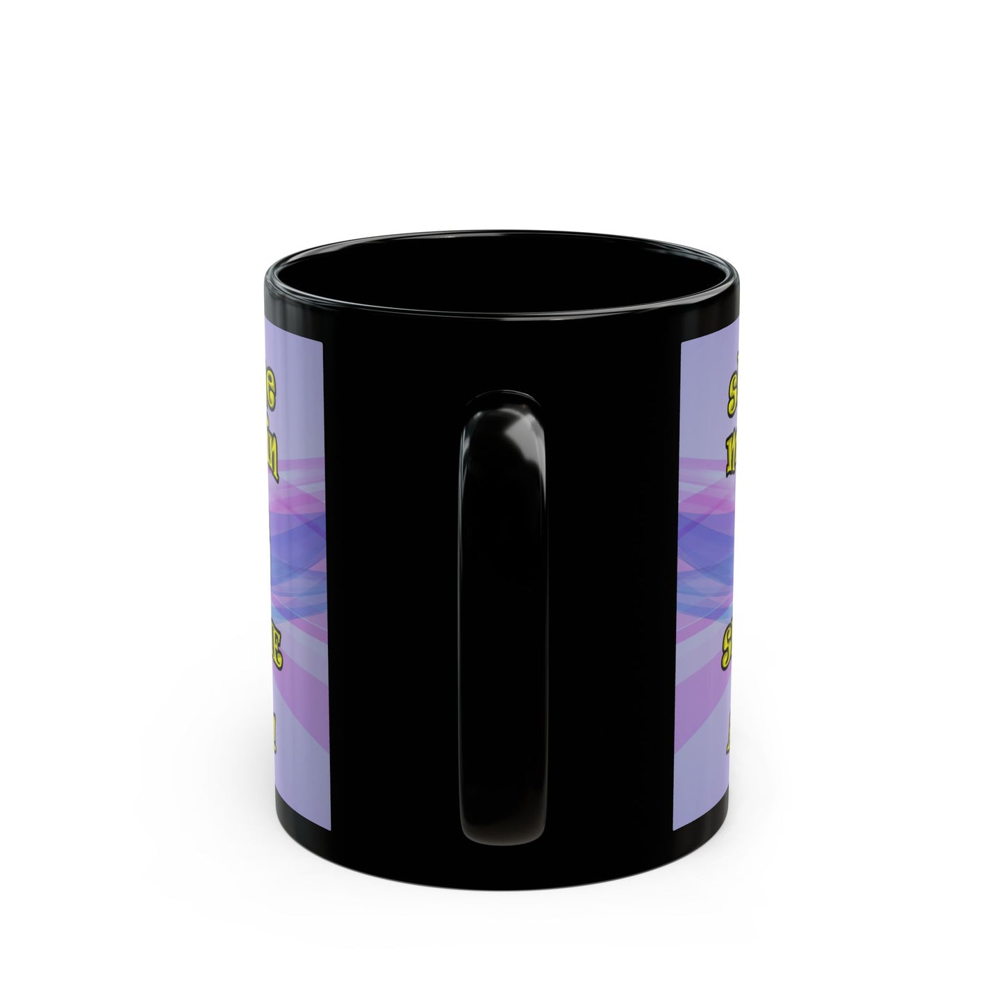 shoot the moon again - Black Mug (light blue-pink wave)