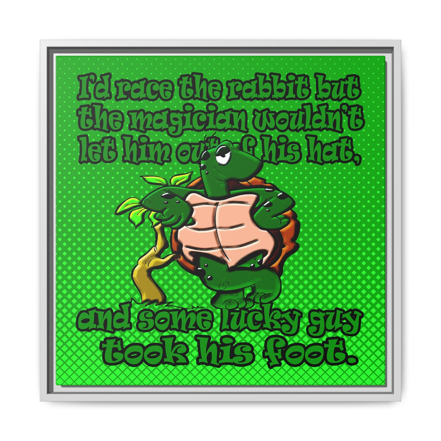 turtle race - framed canvas art (logo green)