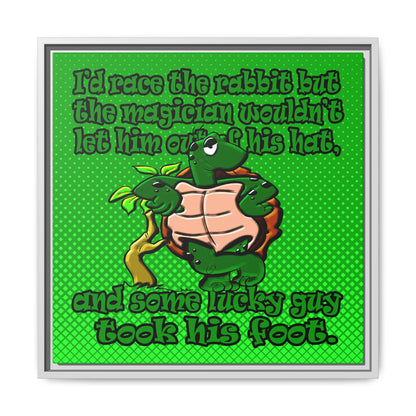 turtle race - framed canvas art (logo green)
