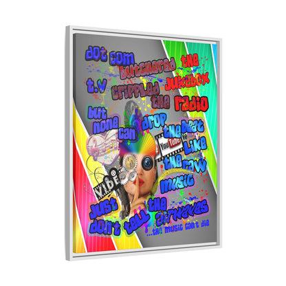 drop the beat - framed canvas art (rainbow split)