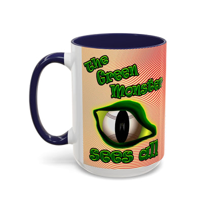 green monster - Accent Mug (yellow-orange wave)