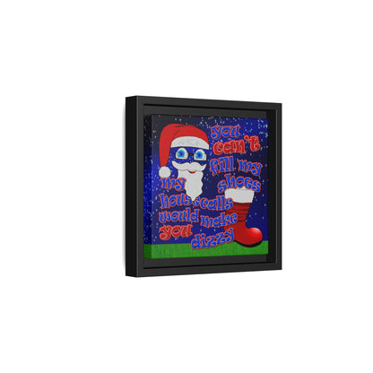 santa's shoes - framed canvas art ('snoops' background)