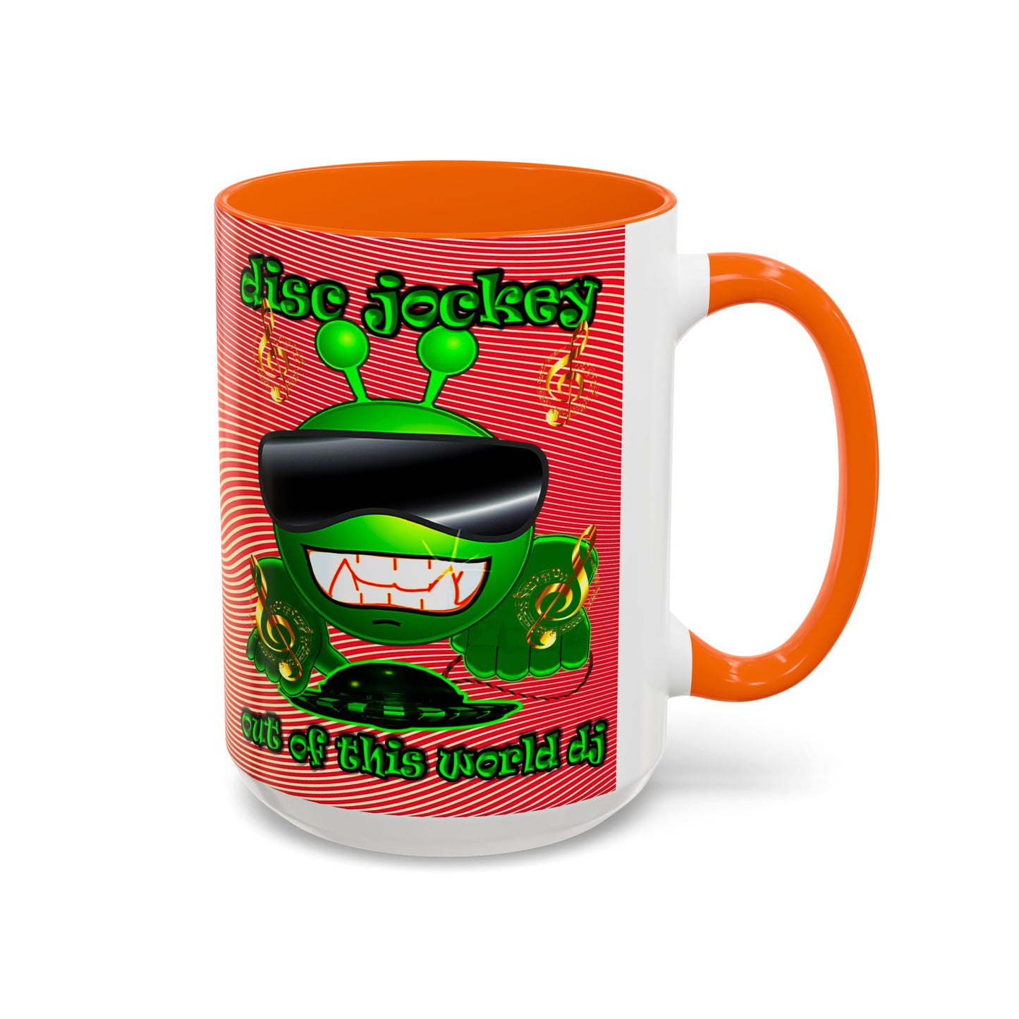 disc jockey - Accent Mug (yellow-orange wave)