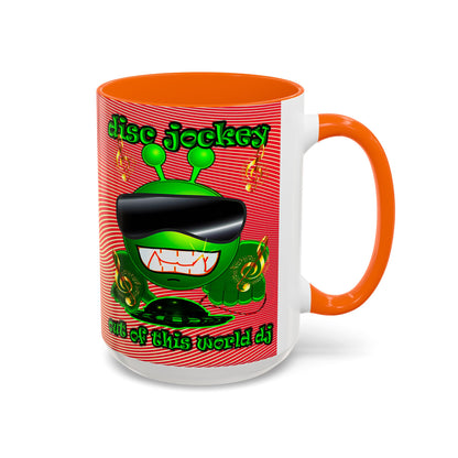 disc jockey - Accent Mug (yellow-orange wave)