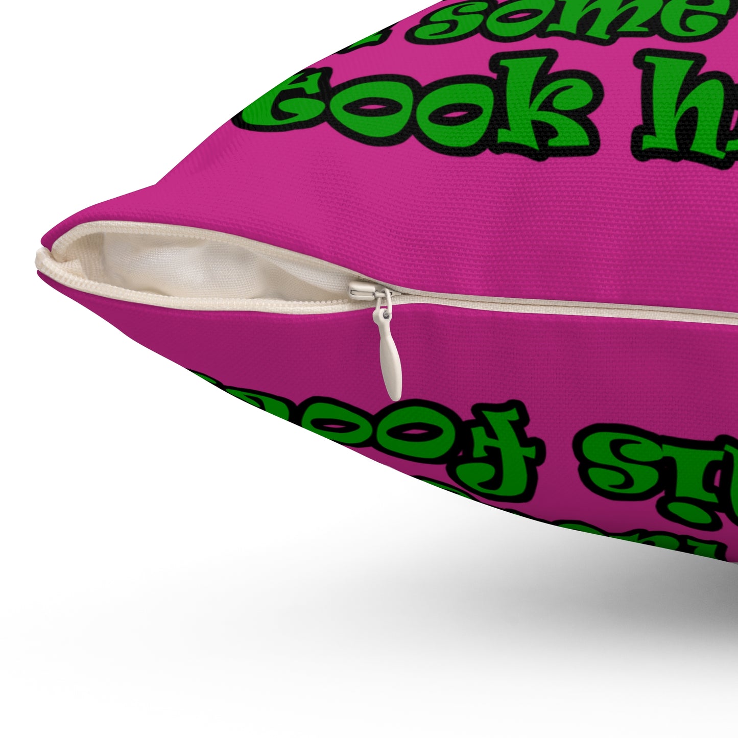 turtle race - Spun Polyester Square Pillow - (pink)