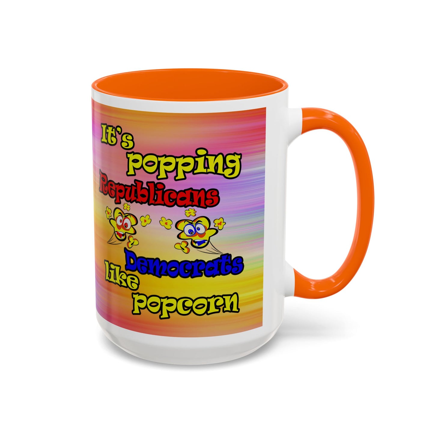 popping like popcorn - Accent Mug (color blur)