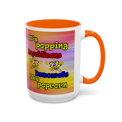 popping like popcorn - Accent Mug (color blur)