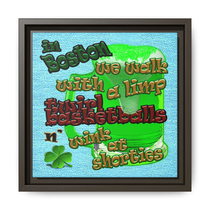 celtics logo - framed canvas art (faded blue)