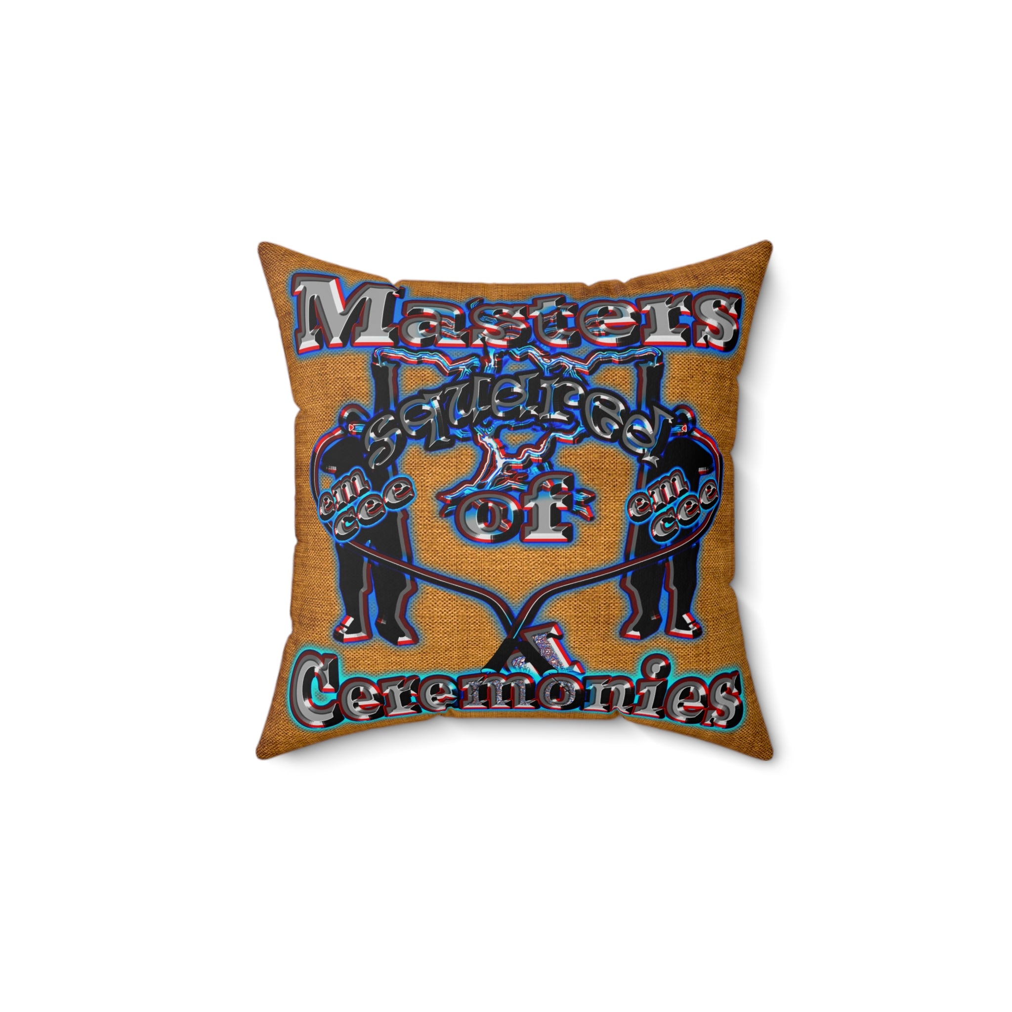 em cee squared - Spun Polyester Square Pillow - (dichromatic brown papyrus)