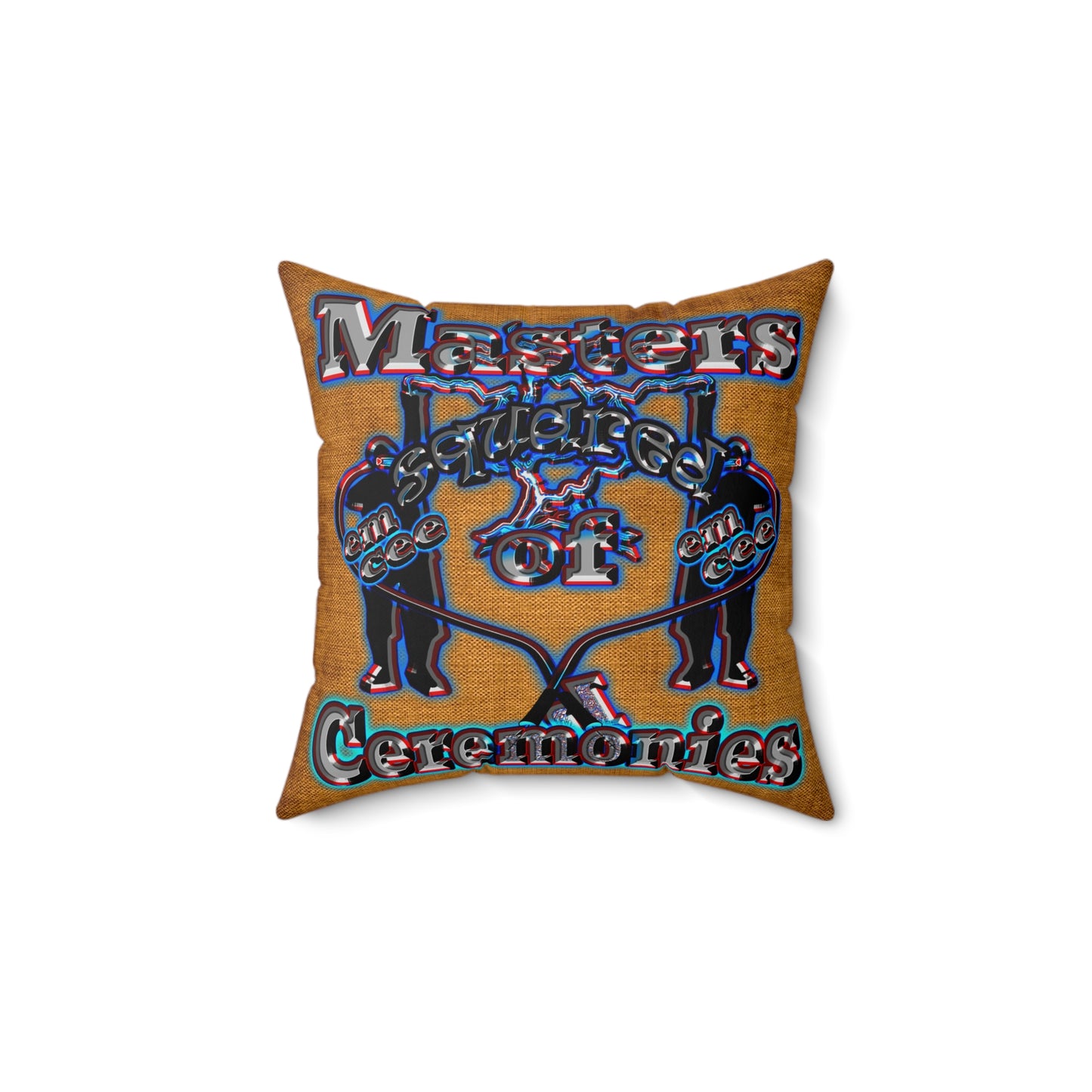 em cee squared - Spun Polyester Square Pillow - (dichromatic brown papyrus)