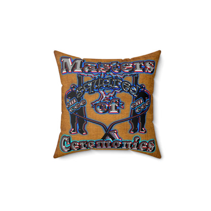 em cee squared - Spun Polyester Square Pillow - (dichromatic brown papyrus)