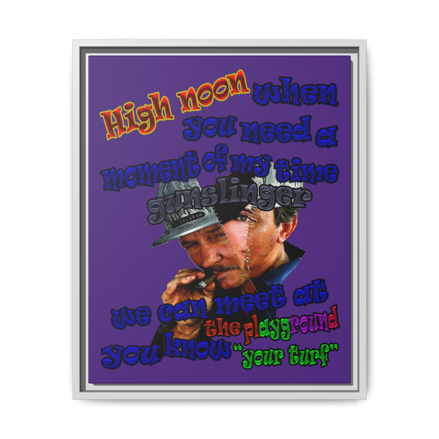 high noon - framed canvas art (purple)