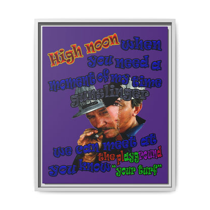 high noon - framed canvas art (purple)