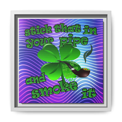 stick that in your pipe and smoke it - framed canvas art (purple wave)