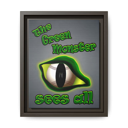 green monster - framed canvas art (grey-light grey)
