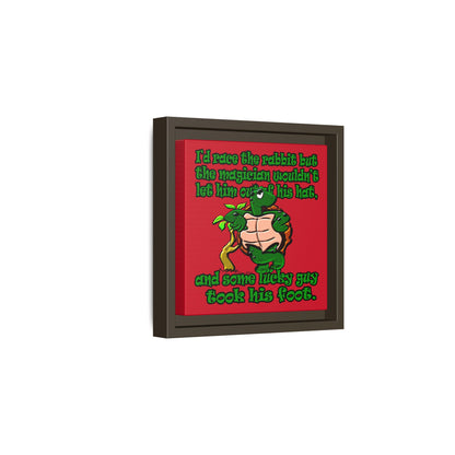 turtle race - framed canvas art (dark red)