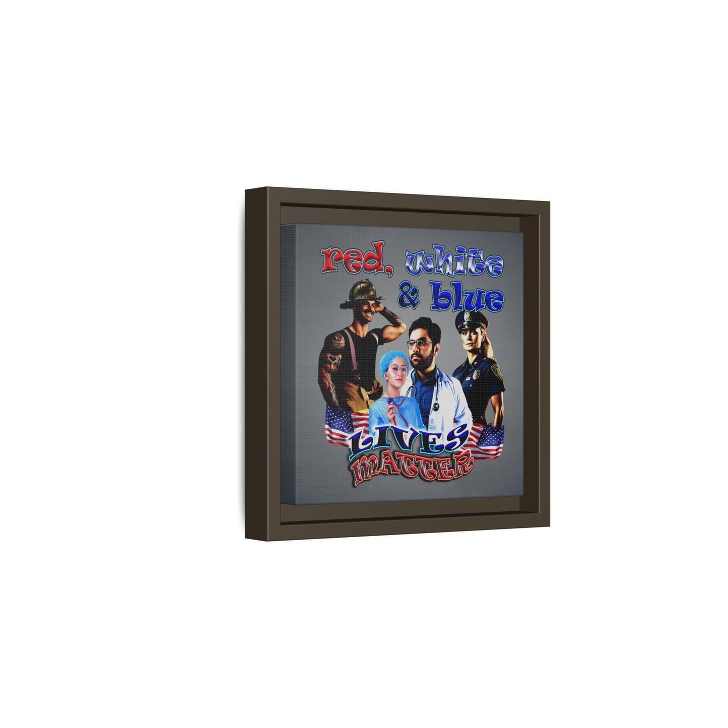rw&b lives matter - framed canvas art (grey-light grey)