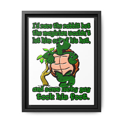 turtle race - framed canvas art (white)