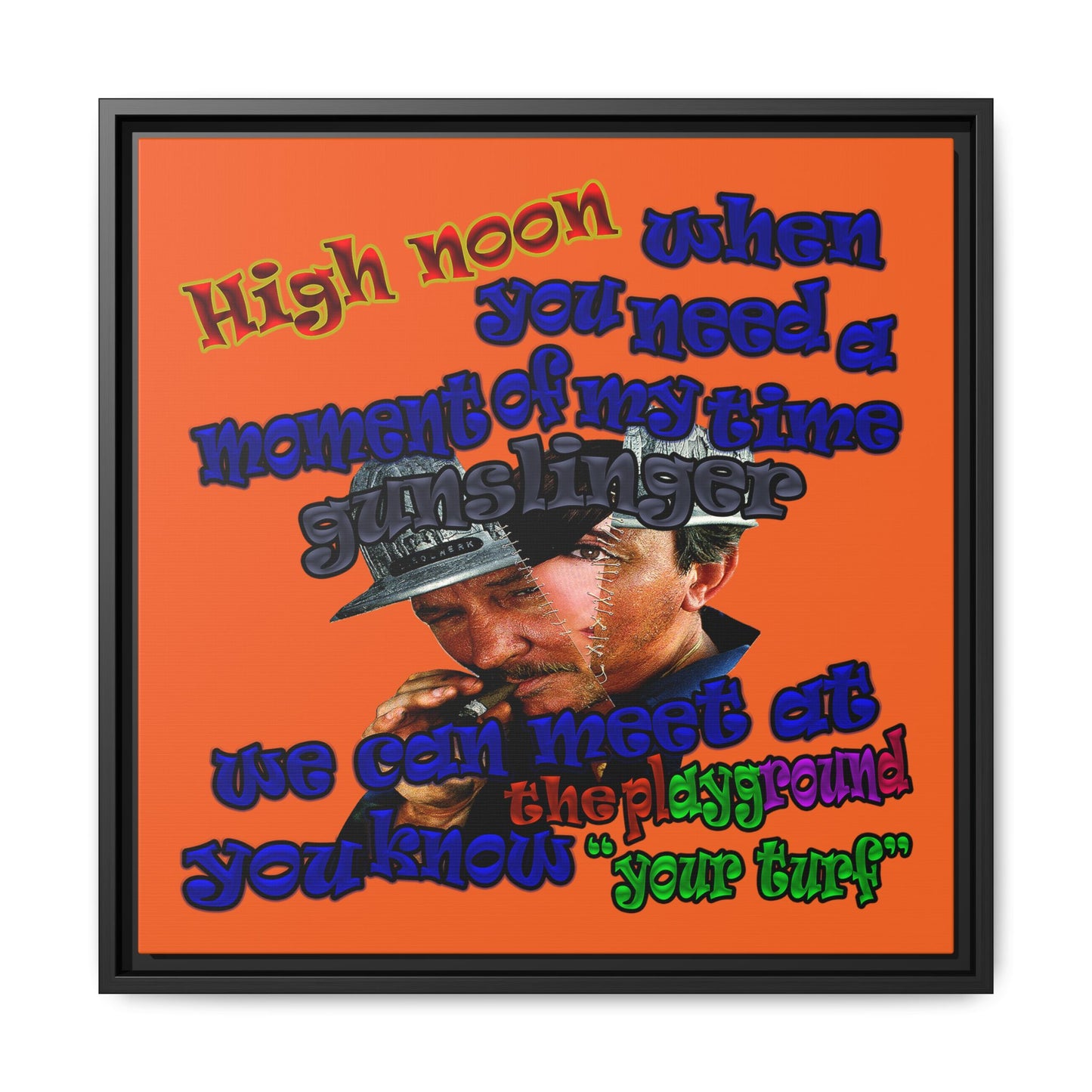 high noon - framed canvas art (orange)