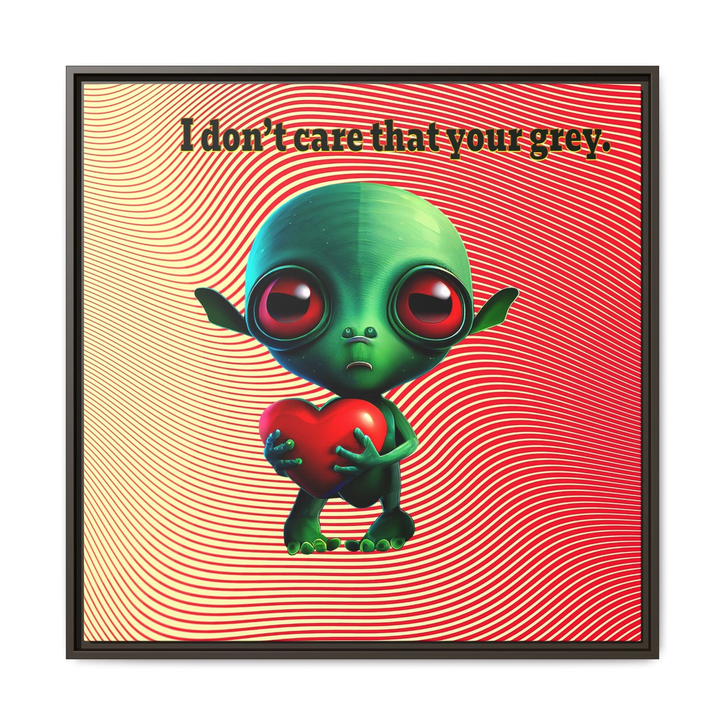 I don't care that your grey - framed canvas art (yellow-orange wave)