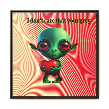 I don't care that your grey - framed canvas art (yellow-orange wave)