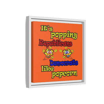 popping like popcorn - framed canvas art (orange)