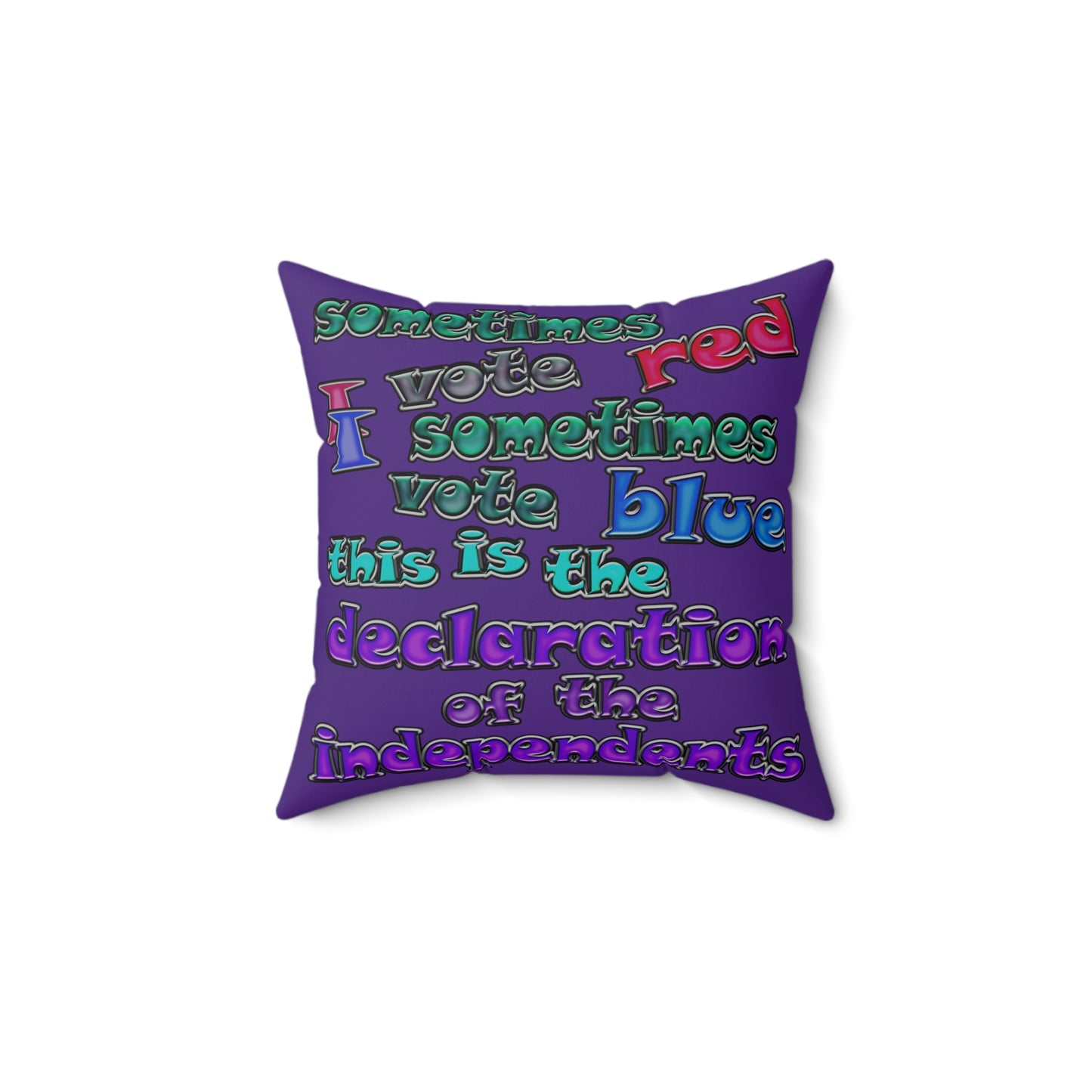 declaration of the independents - Spun Polyester Square Pillow - (purple)