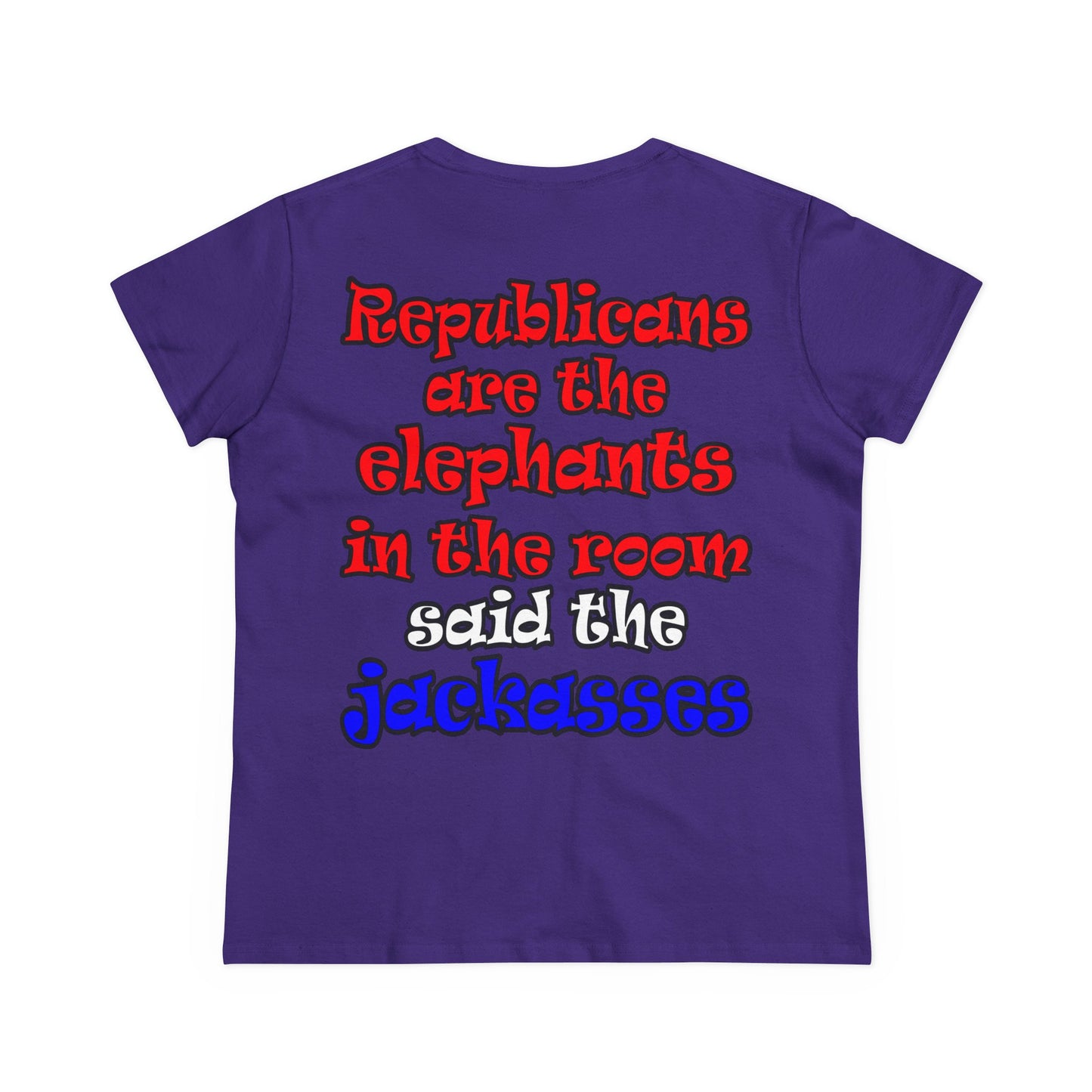 donkeys and elephants - Women's Midweight Cotton Tee