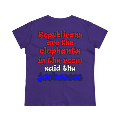 donkeys and elephants - Women's Midweight Cotton Tee