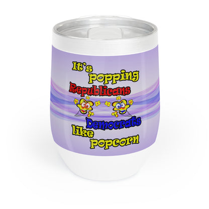 popping like popcorn - Chill Wine Tumbler (light blue-pink wave)