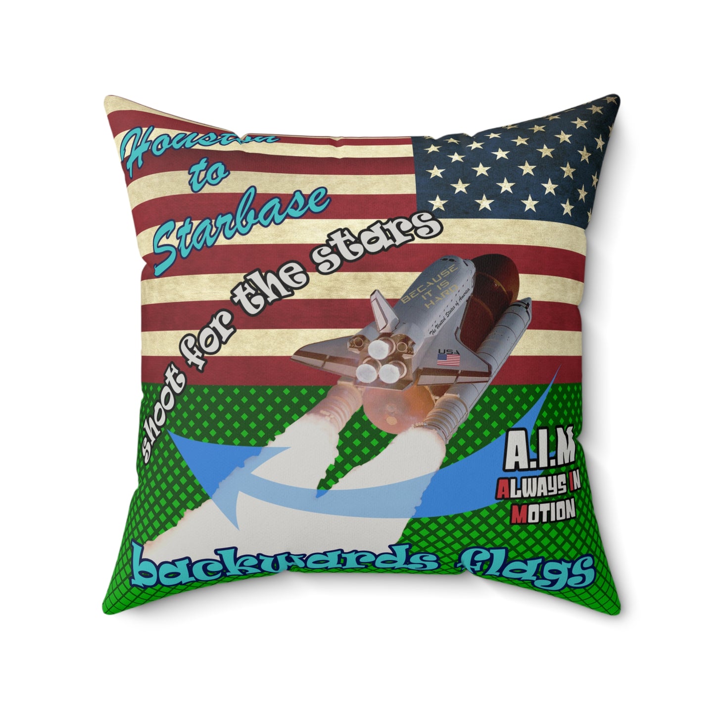 shoot for the stars - Faux Suede Square Pillow - (logo green)
