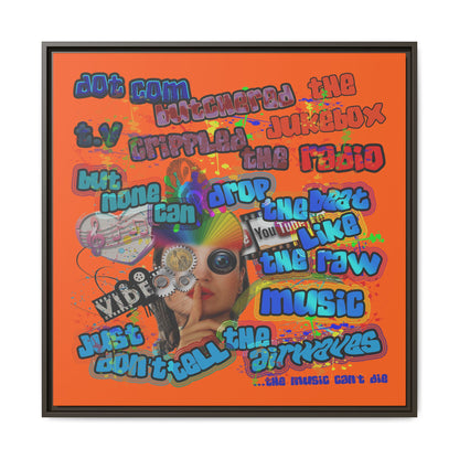 drop the beat - framed canvas art (orange)