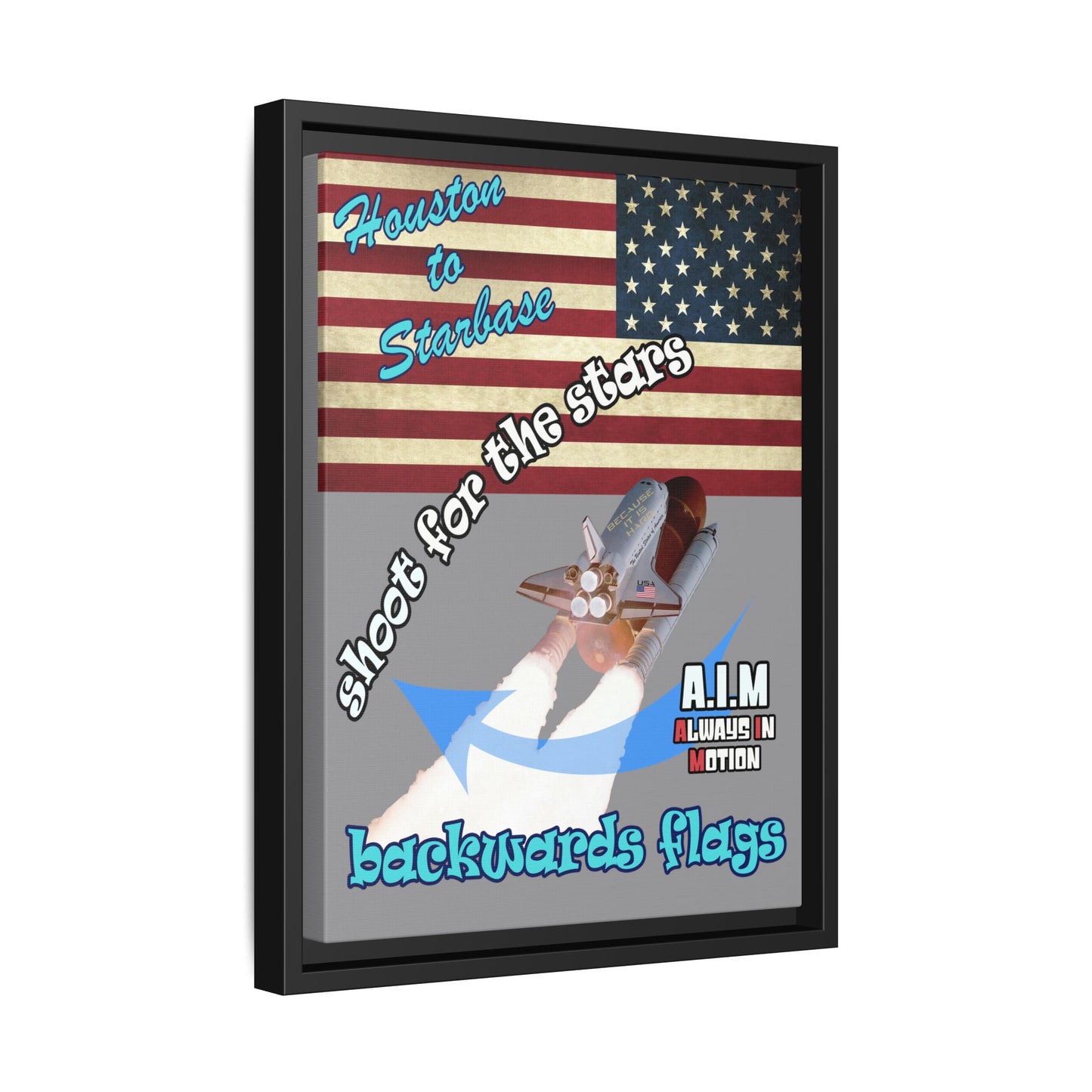 shoot for the stars - framed canvas art (grey)