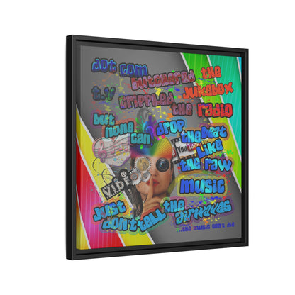 drop the beat - framed canvas art (rainbow split)