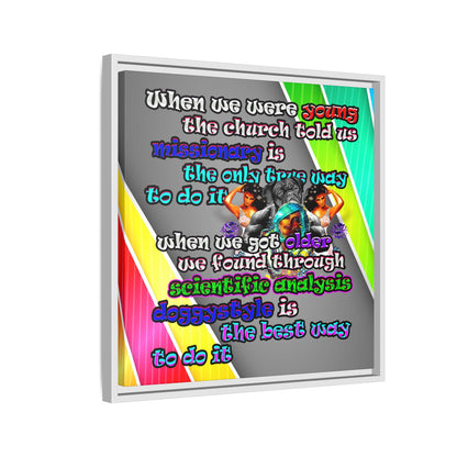 doggystyle - framed canvas art (rainbow split)