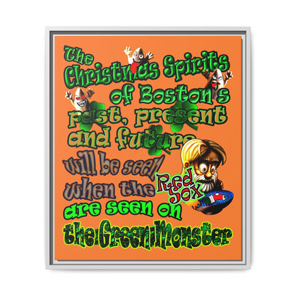 christmas spirits of boston - framed canvas art (crusta)