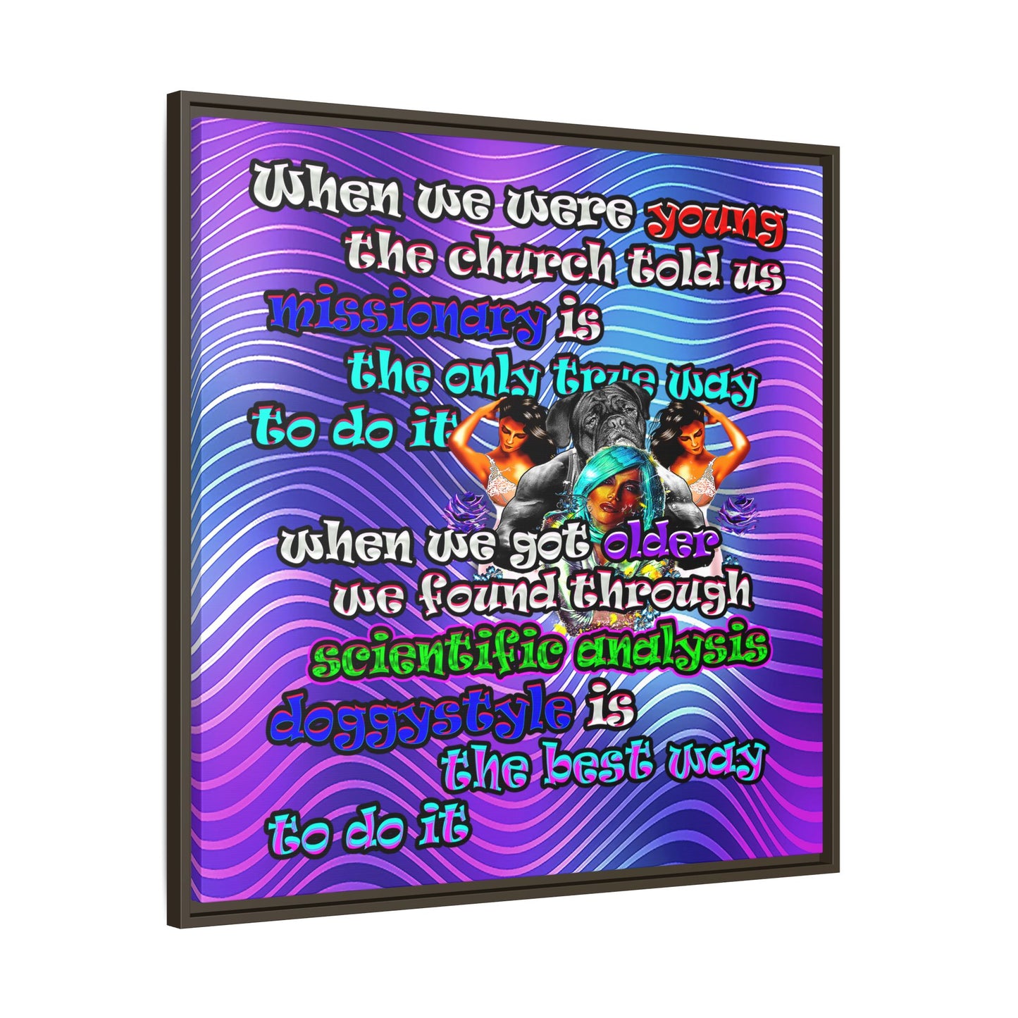 doggystyle - framed canvas art (purple wave)