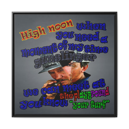 high noon - framed canvas art (grey-light grey)