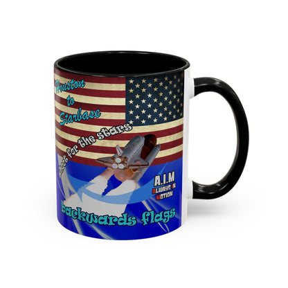 shoot for the stars - Accent Mug (blue-white wave)