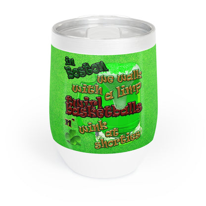 celtics logo - Chill Wine Tumbler (green turf)
