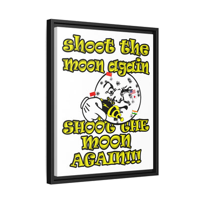 shoot the moon again - framed canvas art (white)