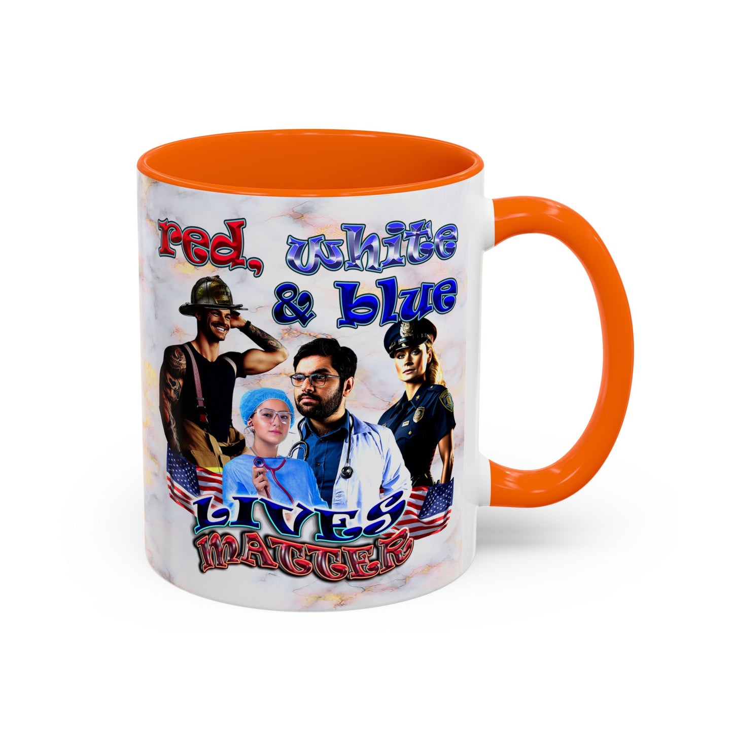 rw&b lives matter - Accent Mug (white marble)