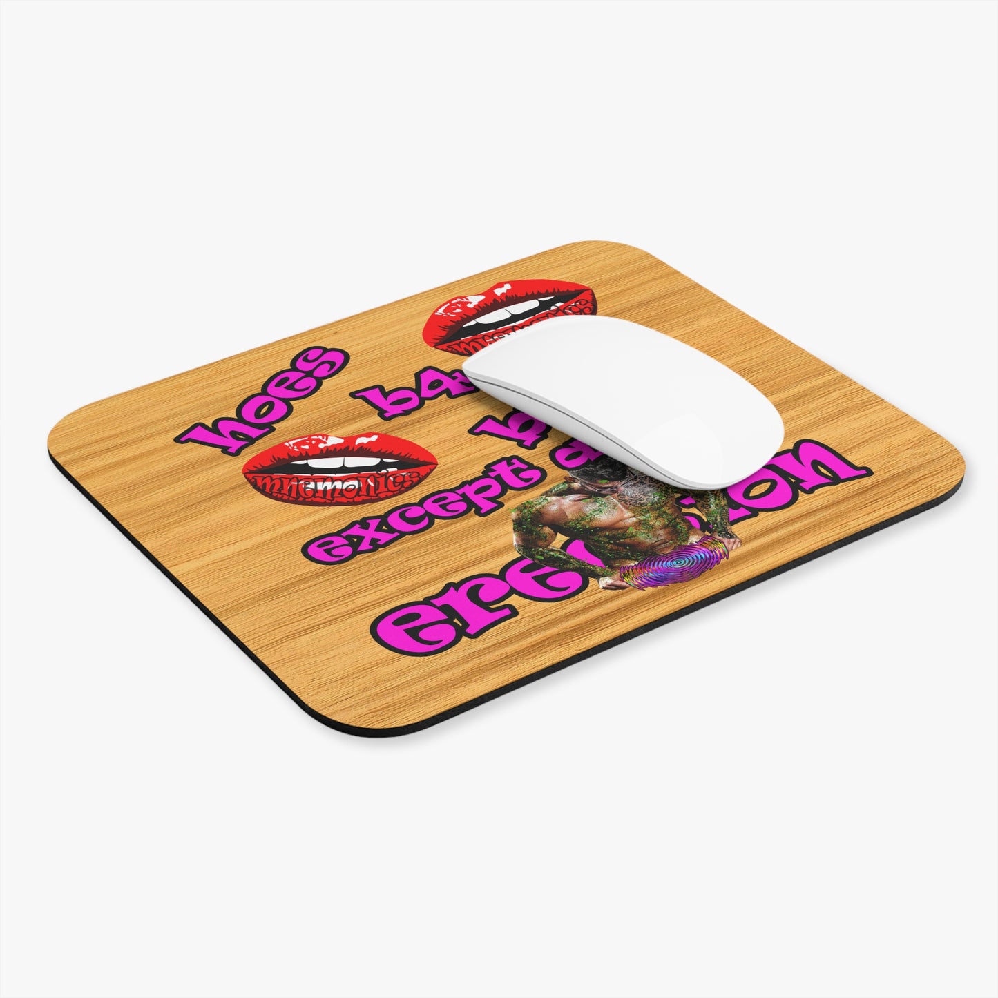 hoes b4 bros - Mouse Pad (Rectangle) (butterscotch wood finish)