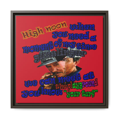 high noon - framed canvas art (dark red)