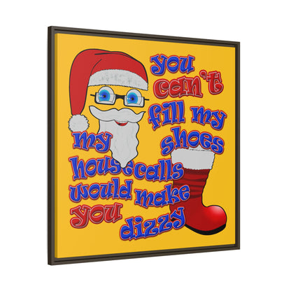 santa's shoes - framed canvas art (yellow)