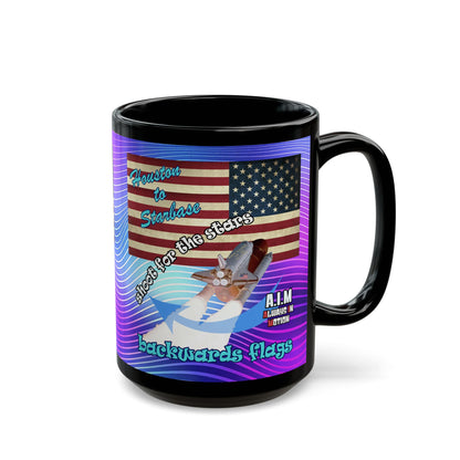 shoot for the stars - Black Mug (purple wave)